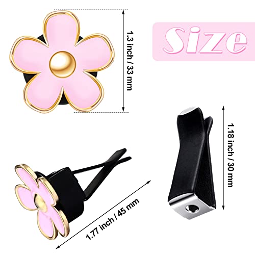 Image of Frienda 6 Pcs Daisy Flower Air Vent Clip Accessories Air Conditioning Outlet Clip Car Air Freshener Dashboard Accessories Charm Car Inter Decor(3 cm, 3.3 cm,Red, Pink, Black)