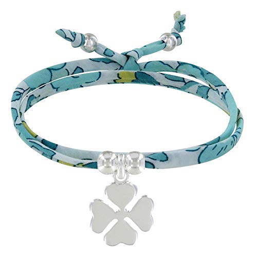 Bracelet double tour Liberty et trèfle argent chic pour vos looks d'été