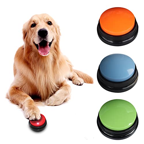 QOTSTEOS Dog Buttons for Communication, 4pcs Pet Communication Button Pet Training Buzzer, 30 Second Records and Playback, Dog Talking Button for Pet, Cat, Dog(4pcs)