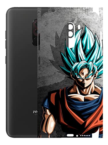 Image of AtOdds - Poco F1 Mobile Back Skin Rear Screen Guard Protector Film Wrap (Coverage - Back+Camera+Sides) (Goku)