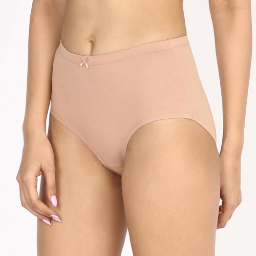Image of NYKD (NYP104 Comfortable & Breathable Cotton Panty Set for Women (Pack of 3) | High Rise & Full Coverage Brief with Anti Odor Properties | Super Soft & Concealed Elastic for All Day Comfort