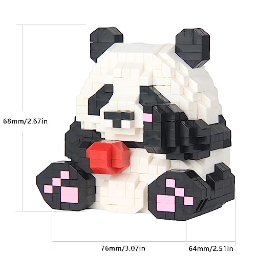 Larcele Micro Building Blocks Animal Set, DIY Mini 3D Building Toy Bricks,700 Pieces KLJM-09 (Panda huahua) - Image 2