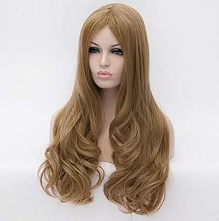 شعر مستعار مجعد طويل منفوش عصري من اي سي اي اف، لون بني فاتح 0820-1