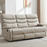 GNMLP2020 3 Seater Recliner Sofa Set, Anti-Scratch Reclining Loveseat Sofa & Couch for Living Room, RV, Home Theater Apartment(Beige, 3 Seater Sofa)