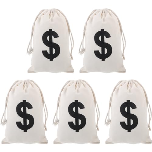 Bolsa de dinero de lona con cordón KJHBV en tono claro para joyas pack de 5 unidades