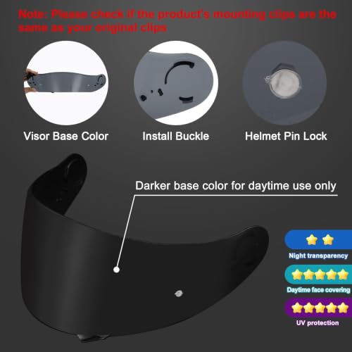 Image of PSLER Shatterproof Helmet Visor for GT Air GT Air 2 Neotec-1,Smoke | Impact-Resistant ,UV400 Protection, Motorcycle Tinted Face Shield Replacement for GT Air GT Air 2 Neotec-1 CNS-1 TC-5 TC-9