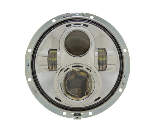 7" LED Projector Head Light Chrome for Harley Davidson 2012-2013 FLD / 1994-2013 Touring & Softail Models