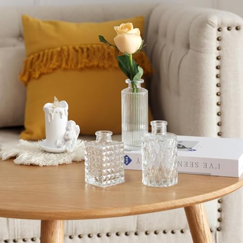 Fixwal 18 Pack Small Bud Vases for Centerpieces, Clear Vases for Flowers Glass Flower Vases in Bulk, Vintage Decorative Vases for Wedding Rustic Home Table Decor by Fixwal - Used condition - Image 8