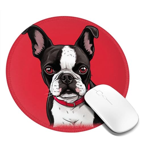 Tapis de souris rond antidérapant fini les glissements lot de 4 rouge