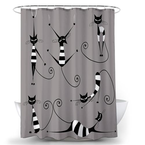 Rideau de douche coloré Spiral Star en tissu imperméable pour salle de bain