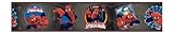 York Wallcoverings ZB3263BD Ultimate Spiderman Badge Border, Charcoal/Red/White/Indigo Blue
