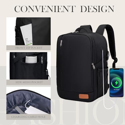 Image of Lossga Travel Backpack, Personal Item Bag 18x14x8 Inches, Frontier Airlines Travel Bag, Weekender Bags for Women and Men, Water Resistant Lightweight Carry on Flight Approved for Traveling Business