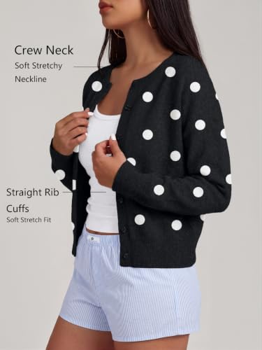 Image of Trendy Queen Cropped Cardigan Sweaters for Women Fall Fashion Clothes 2026 | Lightweight Knit Button-Down, Y2K Open-Front Layering Piece for Fall, Spring & Office Wear