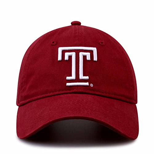 The Game NCAA Adult Relaxed Fit Logo Hat - Embroidered Logo - 100% Cotton - Elevate Your Style and Show Your Team Spirit (Temple Owls - Cardinal, Adjustable)
