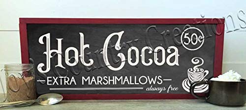 Preisvergleich Produktbild Rea66de Holzschild Hot Cocoa Hot Chocolate Marshmallows