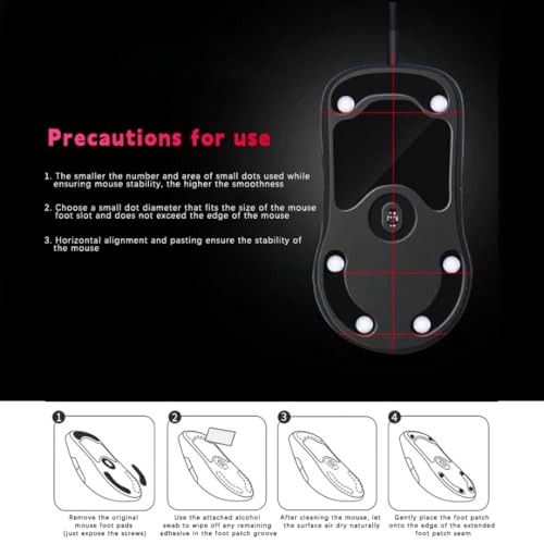 Image of Sage Universal PTFE Mouse Pads for All Mice, Ultra Smooth and Durable, 3M Adhesive, Round White Dots (40 Pack)