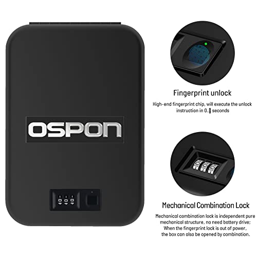 Portable Biometric Gun Safe For Pistols Quick Access With Fingerprint,Small Handgun Lock Box,Travel Pistol Safe For Nightstand,Car,Home (Black) #TOP3