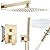Aolemi Shower System with Rainfall Shower Head and Handheld Wall Mount,High Pressure Shower Faucet Set Fixture Combo with 2 in 1 Handheld Spray Rough-in Valve,12 Inch Shower Head Brushed Gold