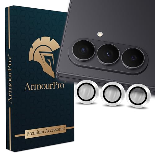Image of ArmourPro Camera Lens Tempered Glass for Samsung Galaxy Z Fold 7 (8.0 Inches) Tough HD Individual Aluminum Alloy Rings 9H Camera Cover, Scratch-Resistant,Camera Lens Protection| Silver, 1 Pack