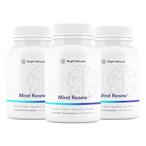 Image of Mind Renew - Brain Supplements for Memory and Focus with Lion's Mane and Ginkgo Biloba Extract - 180 Capsules