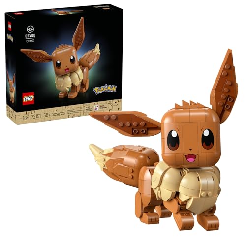 Image of LEGO Pokemon Eevee - Collectible Building Set for Adults, Ages 18+ - Posable Pokemon Figure for Display - Desk, Bookshelf or Home Office Decor - Gift for Men & Women - 72151