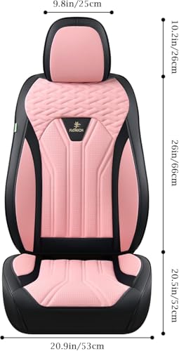 Image of FLORICH Leather Seat Covers Pink Car Seat Covers Full Set Car Seat Protectors 5 Seats Driver Seat Covers Fit for Most Cars Trucks SUV