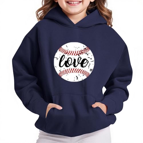 DDAPJ pyju Boys Girls Baseball Hoodies Cute Fall Pumpkin Fleece Sweatshirts Athlethic Casual Hooded Pullover Tops with Pocket2