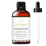 LOTUSJOY Agarwood Essential Oil, Pure Natural Organic Oud Essential Oil for Diffuser Meditation and DIY Cosmetic Making- 1 Oz