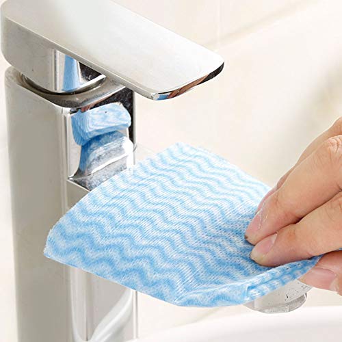 Pwshymi Paños de Limpieza de Cocina, Paños Antiadherentes para Platos, Baño Doméstico No Tejido para Cocina (Azul) - imagen 5