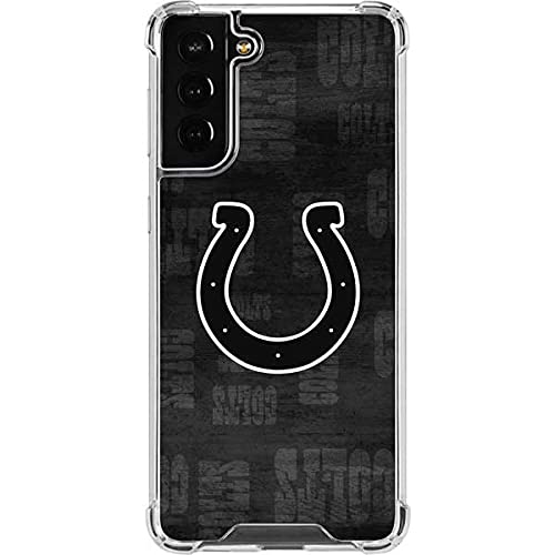 Skinit Clear Phone Case Compatible with Galaxy S21 FE - Officially Licensed NFL Indianapolis Colts Black & White Design