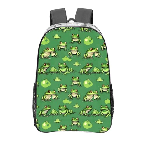 Sac à dos grenouilles vertes transparent et léger pour écoliers et étudiants