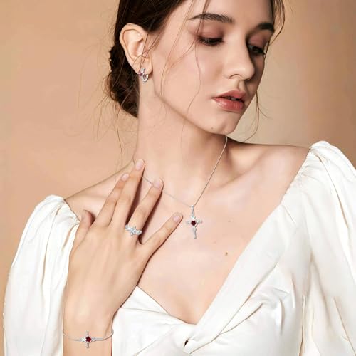 Infinity Cross Hoop Earrings 925 Sterling Silver Crucifix Christian Religious Huggie Earrings Birthstone Jewelry for Women3