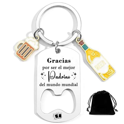 QTQTLP Presente padrinho porta-chaves presente padrinho aniversário porta-chaves padrinho original presente padrinho personalizado, 2, L