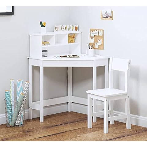 FEFE White Wooden Study Table and Chair Set Cover
