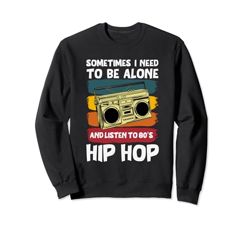Retro 80's Hip Hop Música Antisocial Ochenta Boombox Música Sudadera