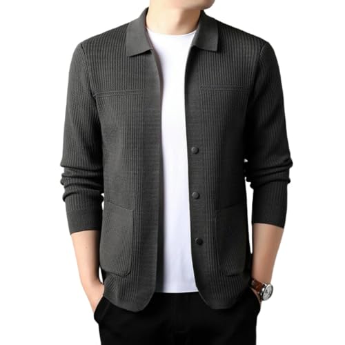 Cardigan homme à manches longues uni pour l'automne