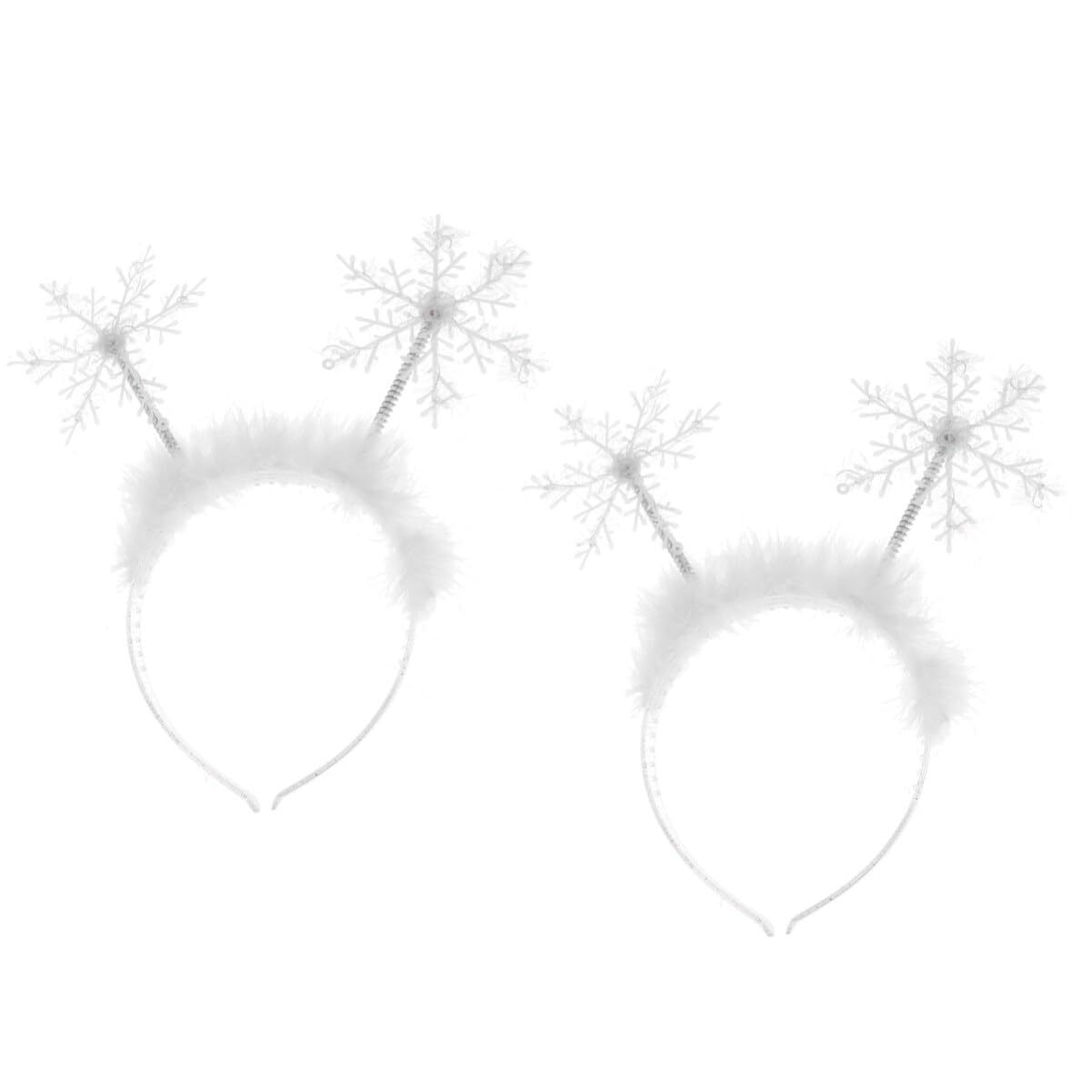 SOLUSTRE 2PCS Snowflake Headbands Glitter Hair Hoops Christmas Snowflake Hair Bands White Glitter Snowflake Hair Band Birthday Cosplay Costume Headdress for Women Girls