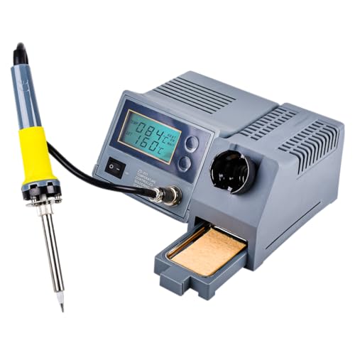 ANFEL Stazione di saldatura digitale EP5 / adatta a tutti i lavori di saldatura più comuni/potenza: 48 W/display LCD/intervallo di temperatura 150°-450° / tensione: 24V / grigio (ZD-EP5-931)