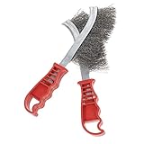 IMIKEYA 4pcs Heavy Duty Steel Wire Brushes with Ergonomic Plastic Handles for Rust Paint Welding Slag Removal for Industrial Cleaning and Surface Preparation