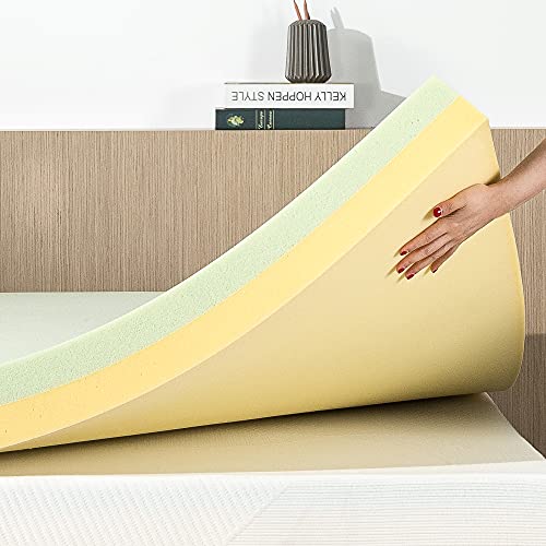 Image of Zinus 4 Inch Green Tea TorsoTec Memory Foam Mattress Topper, Pressure-Relieving, Lumbar Support, CertiPUR-US Certified, Twin