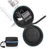 BASENOR Portable Carrying Case for All-new Echo Dot (3rd Gen), BASENOR Travel Protective Hard Case Cover with Carabiner (Fits Power Adapter 15W)