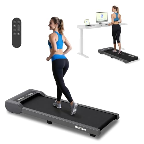 FlexiSpot Cinta de Correr, Cinta de Andar Eléctrica Cintas de Correr Silenciosas 1 6km/h, Portátil 2 en 1 con Mando a Distancia y Pantalla LED Carga de 120kg para Casa y Oficina Gris