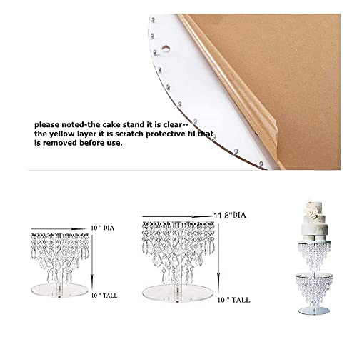 Crystal Acrylic Cake Stands Set For Table Wedding Centerpiece Tower Set Of Cake Stands Wepdiy (9.8 Inch & 11.8 Inch, Transparent) #TOP2