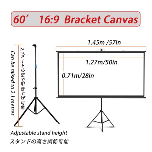 Pantalla de proyector con trípode 60" 16:9 portátil miniatura 7