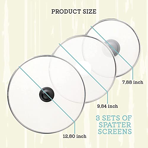 Kristie's Kitchen Grease Splatter Guard Set - Frying Pan Splatter Screen For Cooking Safely Without Oil Splatter Burns - Stainless Steel Oil Splatter Guard Prevents Sizzle Spray & Keeps Kitchen Clean #TOP6