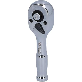 BRILLIANT TOOLS BT020999 1/4 Inch Mini Reversible Ratchet with Metal Handle 100 Teeth [Powered by KS Tools]