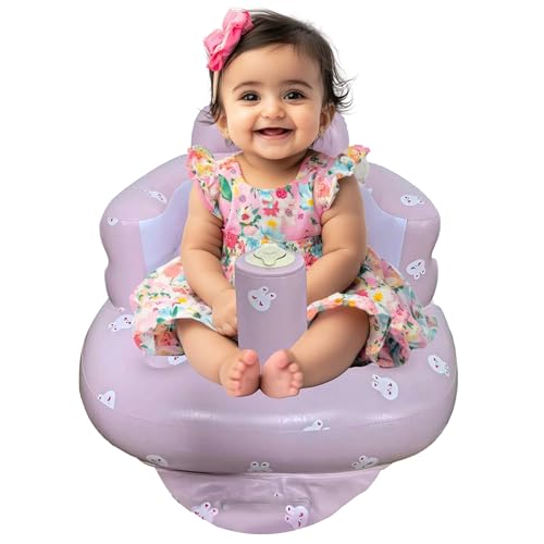 Inflatable Baby seat, Baby Seats for Infants for Sitting up, Comfortable Baby Seats for Sitting up 3 Months and up, sit up Chair for Baby, Inflatable Baby Chair with Built in Air Pump - Rabbit