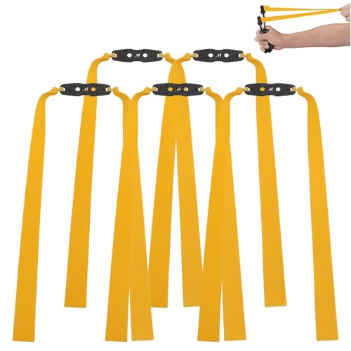 5 Piezas Bandas Goma para Tirachinas - 1,0 mm de Espesor, Practica de Punteria Bandas Elastica Repuesto Bandas planas para Deportes Recreativos Accesorios Caza Potente(Amarillo)
