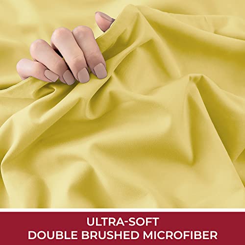 Mellanni Twin Xl Sheet Set - Iconic Collection Bedding Sheets & Pillowcases - Hotel Luxury, Extra Soft, Cooling Bed Sheets - Deep Pocket Up To 16" - Fits College Dorm Mattress - 3 Pc (Twin Xl, Yellow) #TOP5