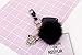 Giftale Leopard with Black Fox Fur Pom Pom Keychain for Women Ball Bag Charm